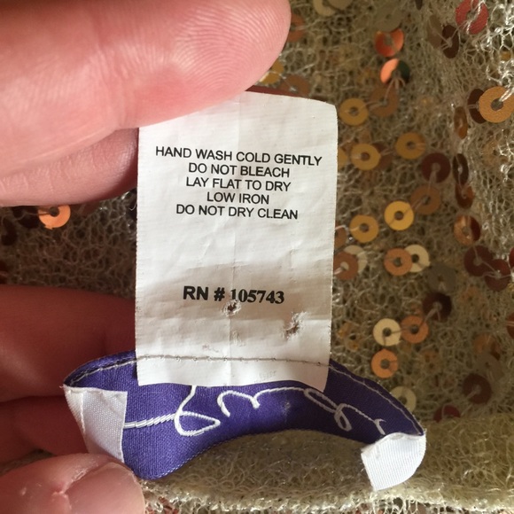 Ludi Gold Sequin Sheer Mesh Cap-Sleeve Top - Picture 4 of 4